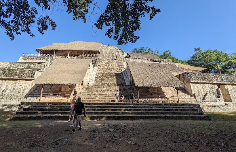 Tourist Exploring Ek Balam Ruins Privately